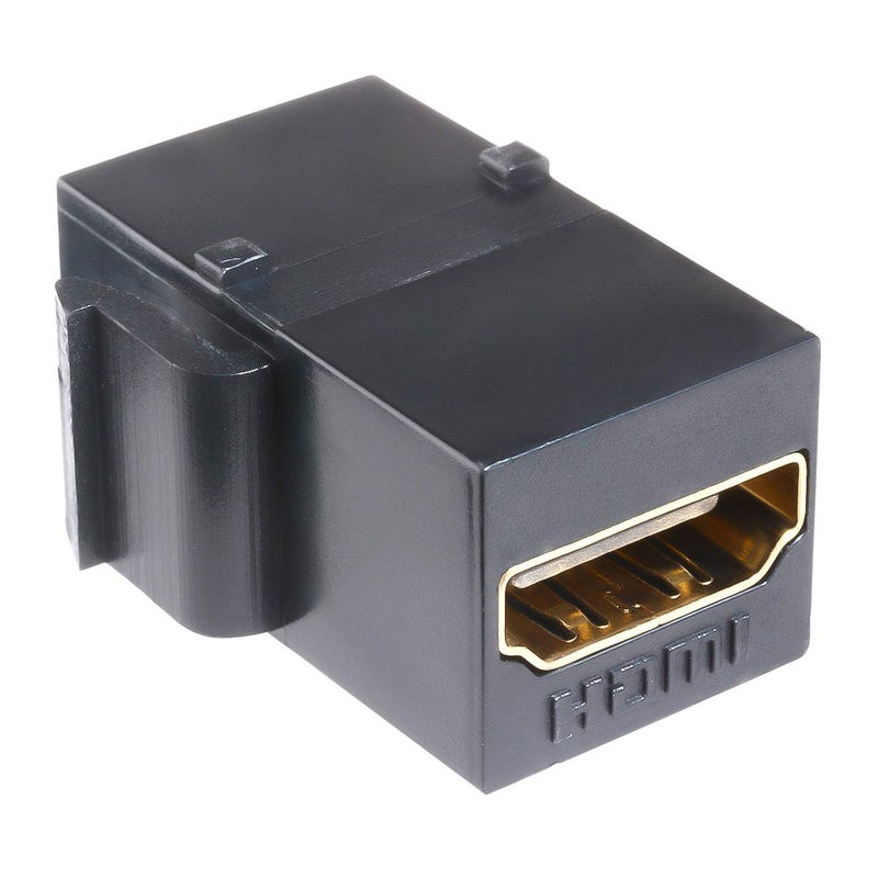 TENINYU HDMI Keystone Jack Insert Female to Female Coupler Snap-in Insert Connectors Adapter for Wall Plate - Black (2 Pack) - Image 2